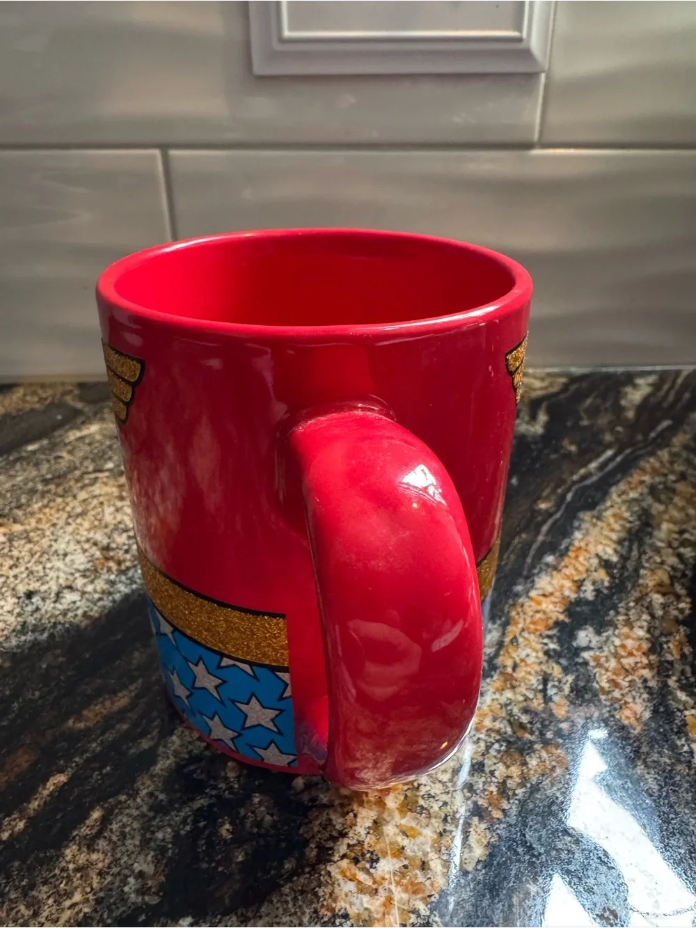 Wonder‎ Woman Red and Blue Ceramic Glitter Mug